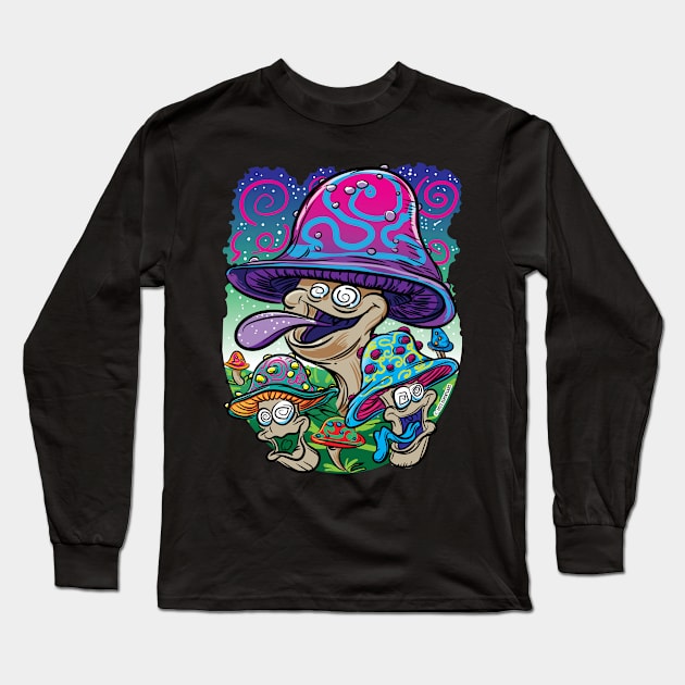 Happy Mushrooms Long Sleeve T-Shirt by eShirtLabs